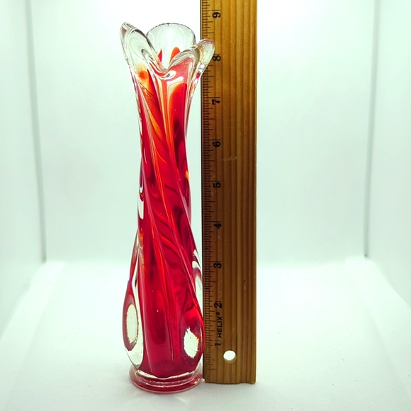 Vintage Art Glass Swing Bud Vase 1970's - Picture 6 of 6